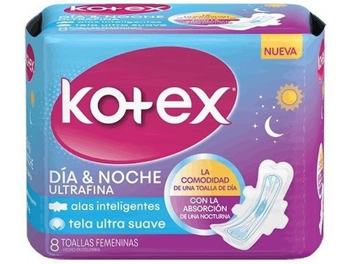 Toallas Sanitarias Ultrafina Día&noche 8 Und Kotex