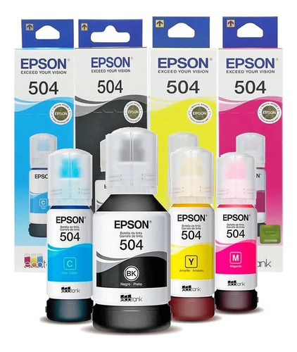 Kit Refil T504 Epson L4150 L4160 L6161 L6191 L6171