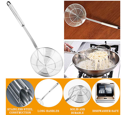 Cucharón Desnatador Con Forma De Araña De Acero Inoxidable C
