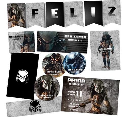 Kit Imprimible Personalizado Predator Candy Cumple Invitacio