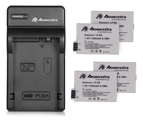 Set De 4 Baterías De Reemplazo Powerextra 1120mah 7.4v