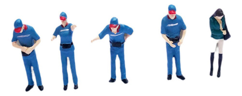 5 Modelos De Personas En Escala 1/64, Figuras Conjunto Azul