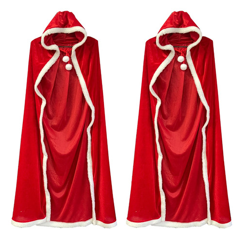 Capa Navideña De Papá Noel Para Adultos, Capa Navideña Para
