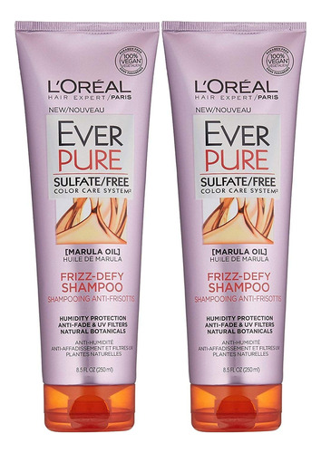 L'oréal Paris Everpure Sulfate Free Frizz Defy Champú, 8..