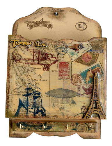 Elegante Porta Llaves Vintage Vacation