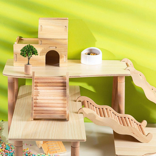 Escalera De Madera Para Hámster, Conejera, Rampa, Juguete S