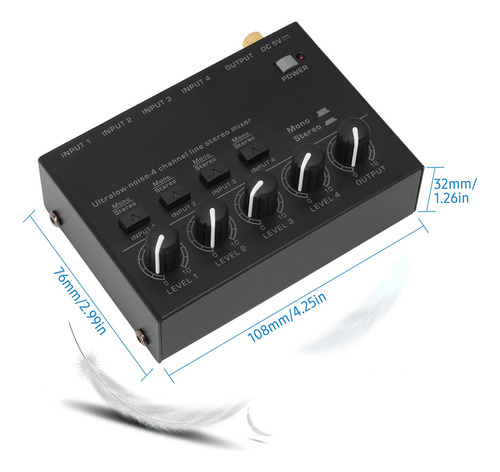 Audio Mixer Line Teclado Ultra Micrófono Salida De Guitarra