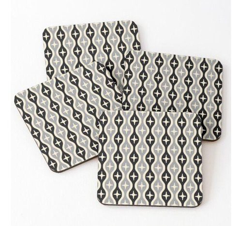 Set Posavasos Mid Century Modern Ogee Star Pattern 524 Calid