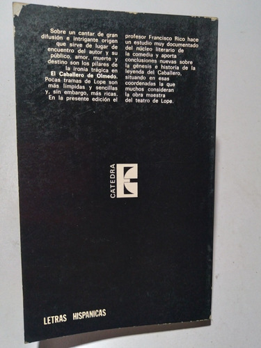 Libro El Caballero De Olmedo / Lope De Vega (Usado)