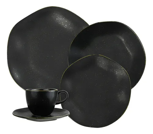 Aparelho de Jantar 20 Peças Oxford Preto Ryo Volcano