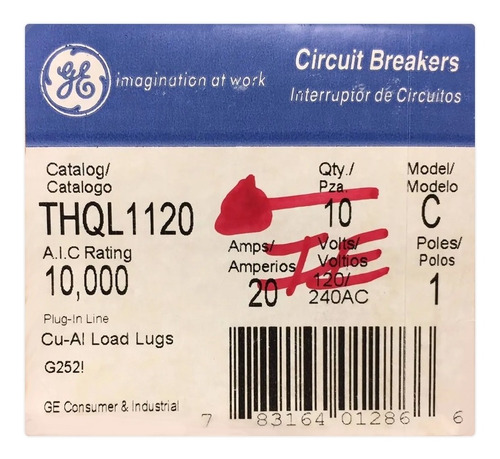 Imagen 4 de 4 de Pastilla Eléctrica General Electric Thql 1120