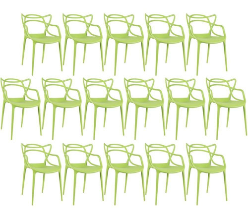 16 Cadeiras Allegra Cozinha Ana Maria Inmetro Colorida Cores Cor da estrutura da cadeira Verde-claro