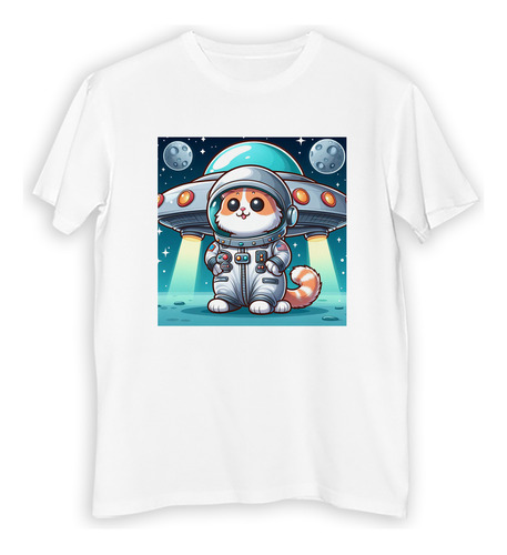 Remera Niño Gato Astronauta Ovni Vestido Alien