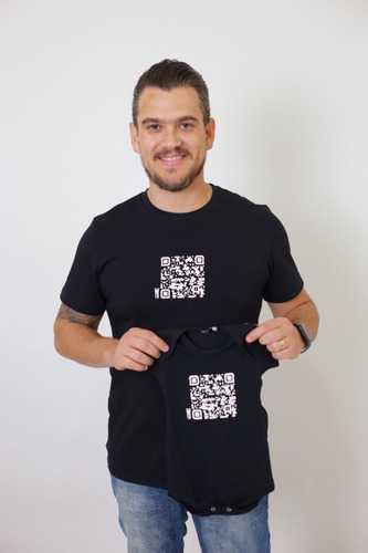 Kit Camisetas Tal Pai Tal Body Bebe Qr Code