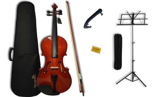 Kit Violino 3/4 Ou 4/4 Arco+ Breu+ Case+ Espaleira+ Estante*