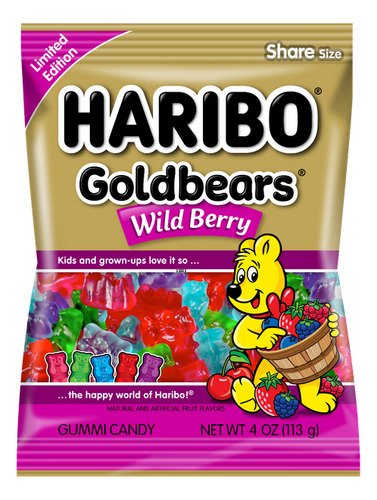 Gomitas Haribo Mix Sabor Wild Berries 113grs. 3pack