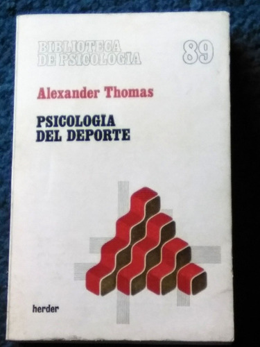 Libro Psicologia Del Deporte Alexander Thomas Buen Estado