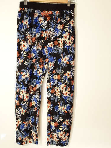 Imagen 5 de 10 de Pantalon Recto Floreado Tipo Playero Con Elástico, Talla S