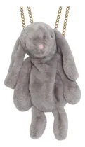 Comprar Cartera Morral Conejo Peluche Gris Kawai Importado 