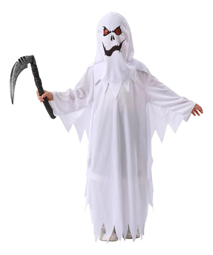 Disfraz De Halloween Con Capa De Fantasma Blanco Para Niños 