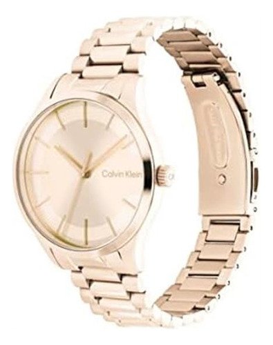 Reloj De Pulsera De Eslabones Y Acero Dorado Clavel Chapado