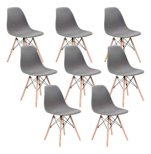 Set De 8 Sillas Eames  Modernas Minimalista 