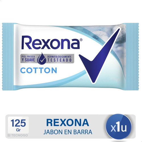 Jabon En Barra Rexona Cotton Antibacterial Piel Fresca Suave