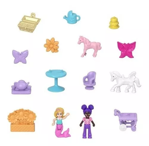 Polly Pocket Brinquedo Estojo Festa do chá de unicórnio