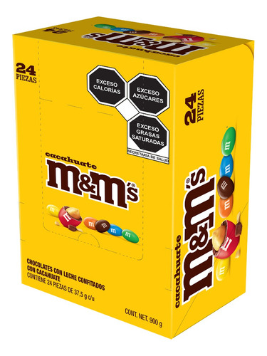 M&ms Chocolates Con Cacahuate 24pack, 44.3 G Cada Uno