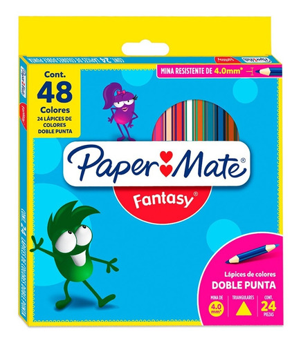 Colores Paper Mate Fantasy 24 Pzas Doble Punta Mina 4.0 Mm