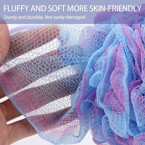 Btyms Esponjas Baño Ducha 4 Uds. Loofahs 60g Mesh Pouf Puff
