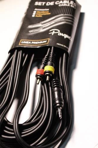 Imagen 2 de 8 de Cable Parquer Rca Macho A Mini Plug Stereo 3 Metros