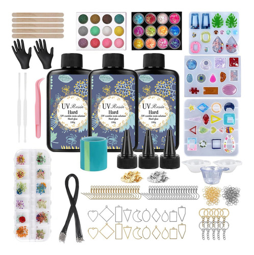 Kit De Resinas Uv Con Lámpara Para Hacer Joyas Diy Moldes Para Resina Moldes De Silicona Para Resina Kit De Manualidades