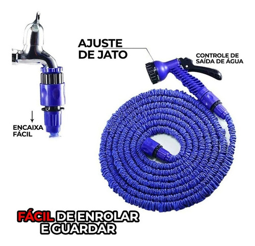 Mangueira De Irrigação Com Gatilho Reforçada Metal 15m Jato
