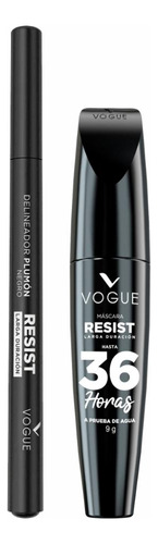 Pack Vogue Delineador Plumón Resist Negro + Mascara Resist