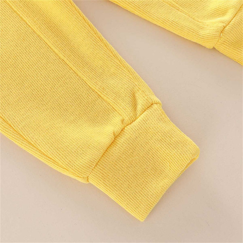 Conjunto Niño Sudadera Con Efecto De Doble Capa Y Pantalones Amarillo 2-3 Años
