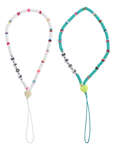 Llavero Con Correa De Pulsera Love Phone Y Tirantes, 2 Unida