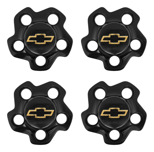 4 Tapones De Rin Chevrolet Negro S-10