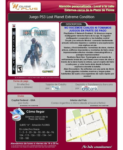 Juego Ps3 Lost Planet Extreme Condition Original Fisico