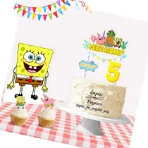 Comprar Adorno Torta Cake Topper Cumpleaños Deco Bob Esponja Op1
