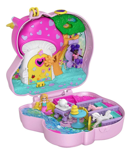 Polly Pocket, Estuche De Aventura De Unicornio, Set De Juego