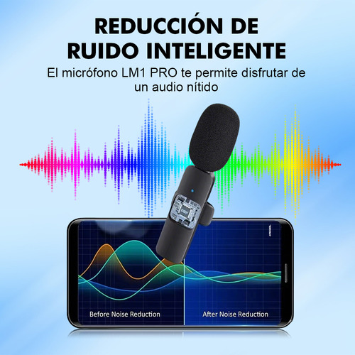 Micrófono Inalámbrico Solapa Inalámbrico Lavalier 1 In 2
