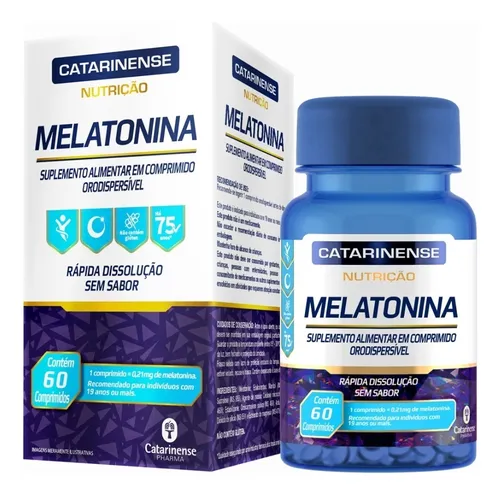 Melatonina 60 Comprimidos Catarinense Pharma Sabor Sem sabor