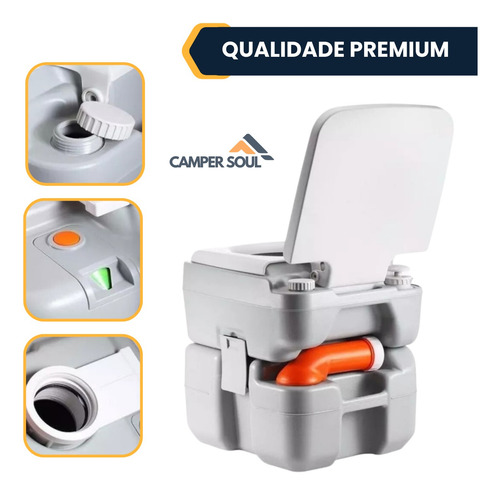 Vaso Banheiro Porta Pote Potti Portátil 20lts Premium Seaflo