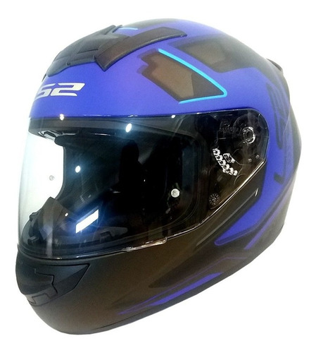 Casco Moto Ls2 Ff352 Ironface Negro Azul Matte
