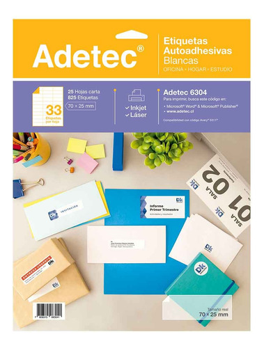 Etiqueta Autoadhesiva Adetec 6313