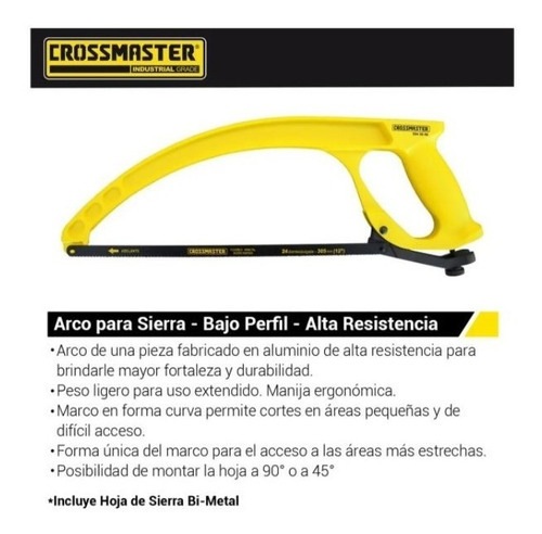 Arco Para Sierra Ergonómico Bajo Perfil Corte 55º 90