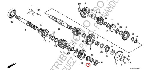 Engranaje Eje Principal Segunda Original Honda Crf 230 03-19