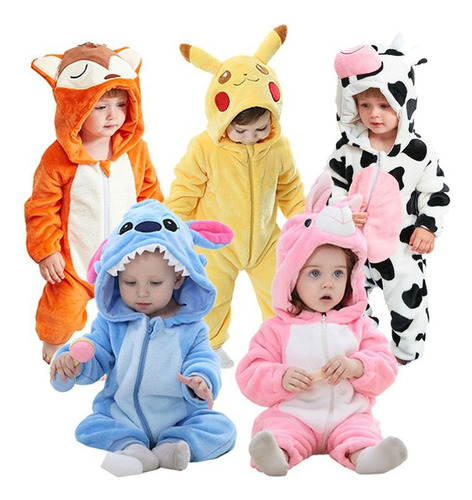 Enterito Pijamas  Polar Para Bebé. Diseño  Animalitos