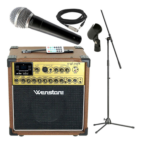 Combo Karaoke Microfono + Soprte + Cable + Amplificador Wens